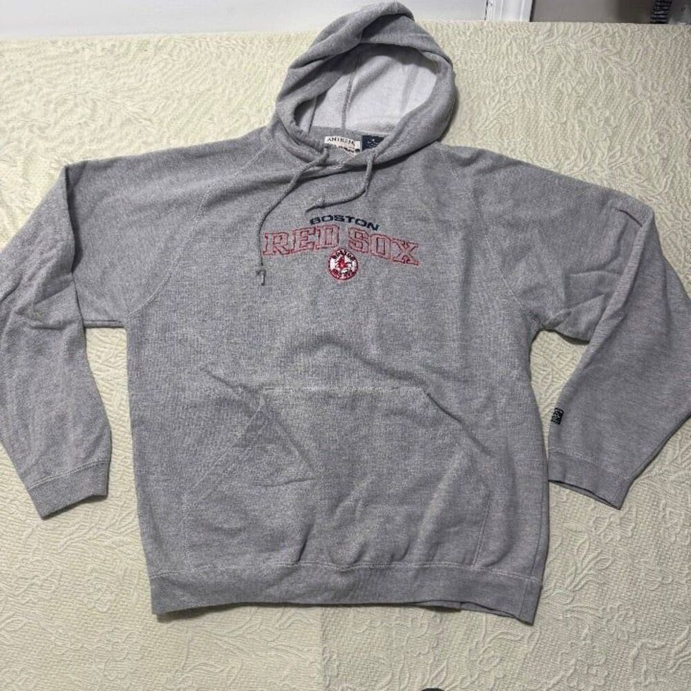 Vintage Antigua Boston Red Sox Embroidered Raglan Fleece Hoodie Size M